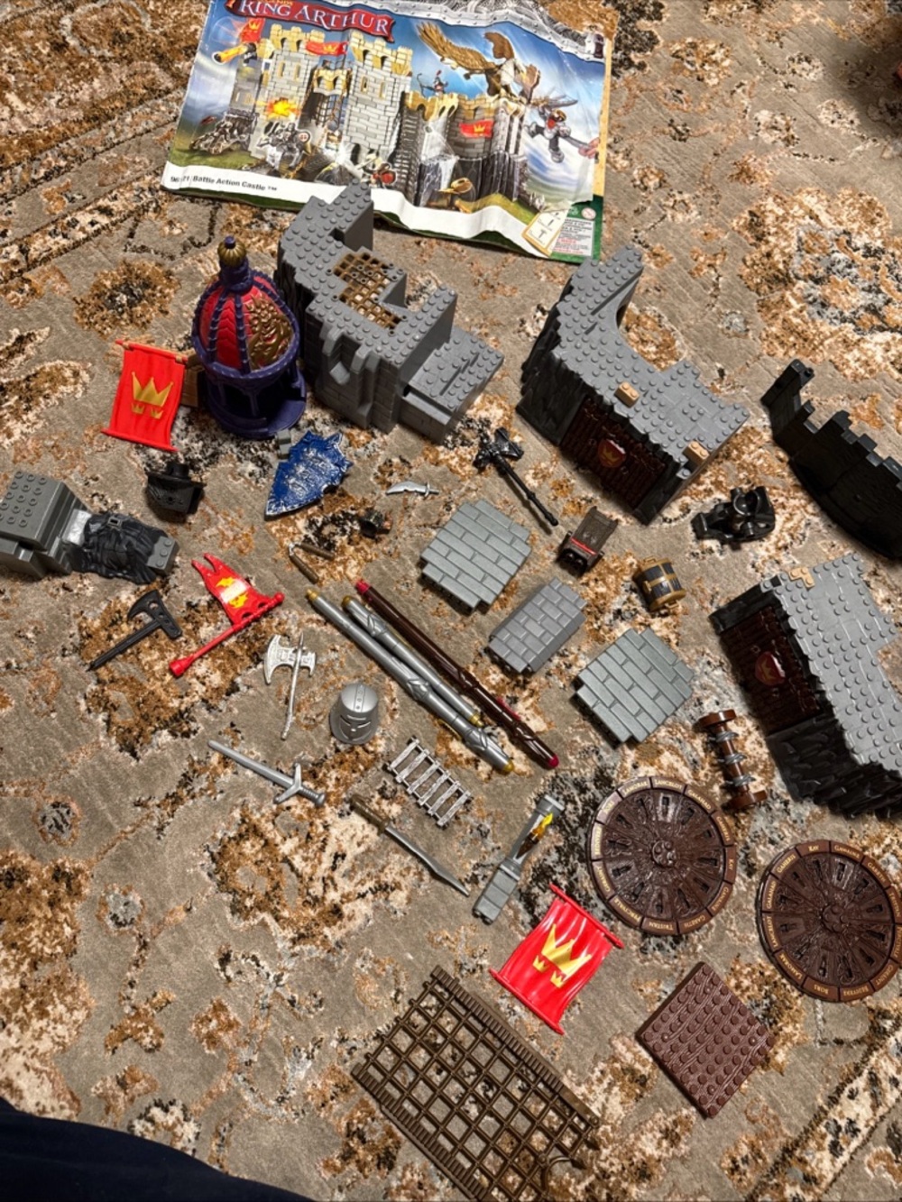 King Arthur Medieval Castle Playset Accessories - Gray, Red, Brown Vintage